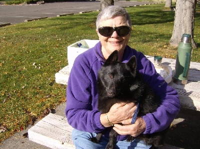 "Hot Chick Pat Welsh & Her Buddy "Diesel" 4 Year Old Schipperke"