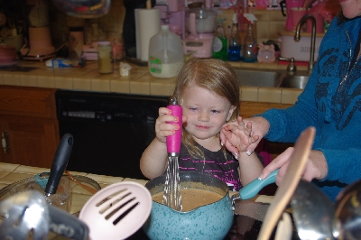 "Miss B. Helping Cook At Grand Ma Bears"
