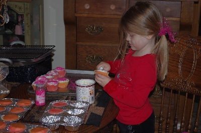 "Miss B. Making Cupcakes At Grand Ma Bears"