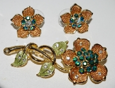 Posh Vintage Costume Jewelry:  Vintage Brooch & Earring Sets  