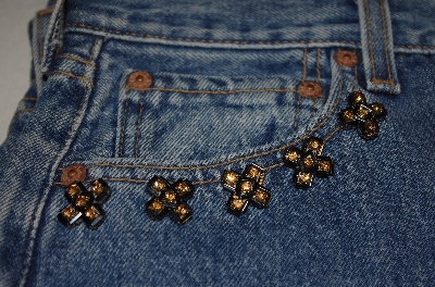Artisan Beadwork: "Bead & Rhinestone Blue Jean Pins"