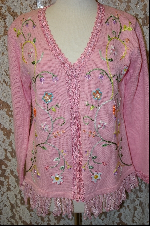 +MBA #8009  "StoryBook Knits Limited Edition Pink Ribbion Trimmed Sweater