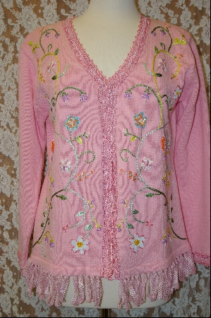 +MBA #8009  "StoryBook Knits Limited Edition Pink Ribbion Trimmed Sweater