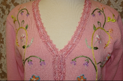 +MBA #8009  "StoryBook Knits Limited Edition Pink Ribbion Trimmed Sweater