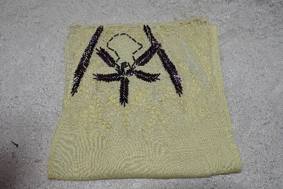 +MBAMG #79-016  "1980's On Of A Kind Yellow Hand Beaded Sash Belt"