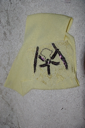 +MBAMG #79-016  "1980's On Of A Kind Yellow Hand Beaded Sash Belt"