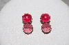 + MBAMG #79-054  "Vintage Pink Acrylic Bead Clip On Earrings"