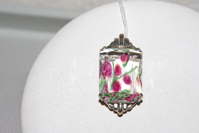 +MBAMG #79-304  "Sterling Faceted Art Glass Pendant"