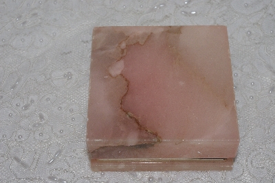 +MBAMG #11-1051  "1980's Hand Carved & Hinged Rose Quartz Trinket Box"