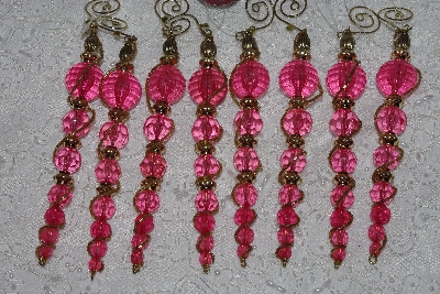 +MBAMG #11-1146  " Set Of 8 Pink Icicle Ornaments"