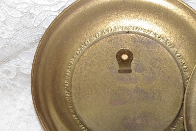 +MBAMG #11-0790  "Vintage Set Of 3 Brass Picture Plates"