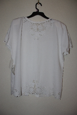 +MBAMG #11-1200  "Jane Ashley White Rayon Fancy Embroidered Top"