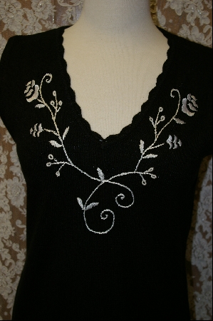 +MBA #7947  "StoryBook Knits Black Embroidered Tank