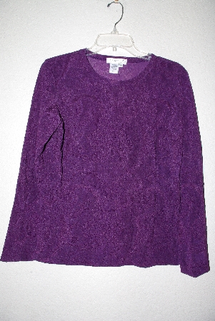 +MBAMG #11-1092  "Coldwater Creek Purple Fancy Embossed Stretch Top"