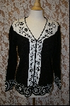 +MBA #7939   "StoryBook Knits Limited Edition Black & White Floral Sweater