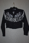 +MBAMG #11-1087  "Chaparral Ridge Black Fringed & Embroidered Top"