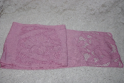 +MBAMG #11-1135  "Pink Rayon Floral Embroidered Sash Belt"