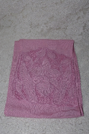 +MBAMG #11-1135  "Pink Rayon Floral Embroidered Sash Belt"