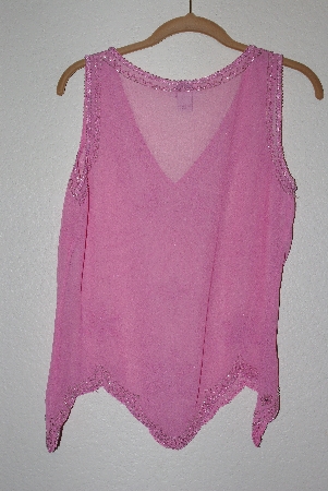 +MBAMG #76-057  "Together Fancy Pink Sheer Embelished Tank"