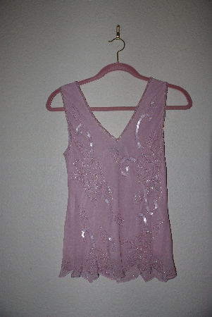 +MBAMG #76-022  "Newport News Pink Silk Embelished Tank"