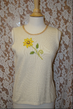 +MBA #7925  "StroyBook Knits Pale Yellow Daisy Tank