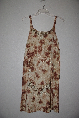 +MBAMG #76-032  "Kaa Ku  Yellow/Brown Embroidered Summer Dress"