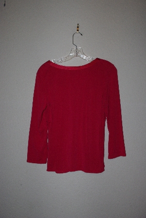 +MBAMG #76-039  "Florenza Red Stretch Ribbion Trim Top"