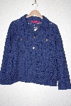 +MBAMG #76-104  "Carina Blue Eyelet Button Front Jacket"