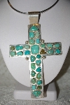 +MBATQ #1-1002  Atist "RL"  Signed Large Turquoise Cross Pendant"