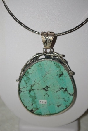 +MBATQ #1-1010  "Large Blue Turquoise Pendant"