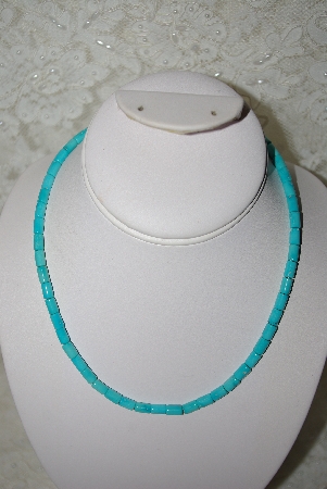 +MBATQ #1-1037  "Sky Blue Turquoise Bead Necklace"
