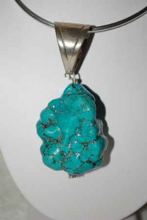 +MBATQ #1-1049  "Large Blue Turquoise Nugget Pendant"