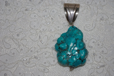 +MBATQ #1-1049  "Large Blue Turquoise Nugget Pendant"