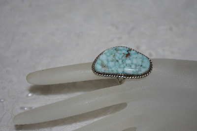 +MBATQ #1-1120  "Artist "Fancy F"  Signed Blue Turquoise Ring"