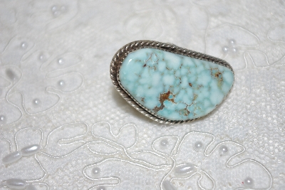 +MBATQ #1-1120  "Artist "Fancy F"  Signed Blue Turquoise Ring"
