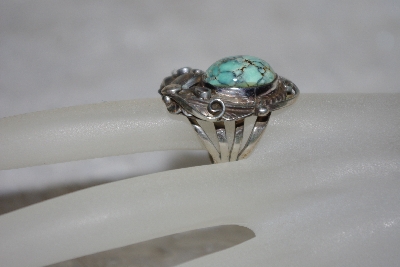 +MBATQ #1-1142  "Artist "E. KEE" Signed Fancy Blue Turquoise Ring"