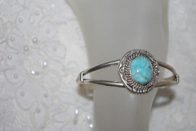+MBATQ #1-1173  "Artist "John Nelson"  Signed Blue Turquoise Cuff Bracelet"