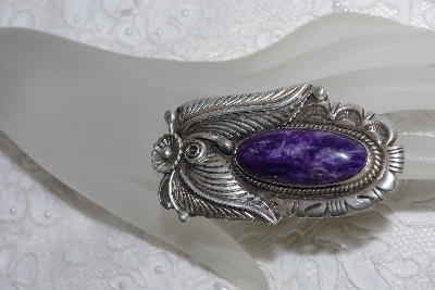 +MBATQ #1-1210  "Artist "Robert/Noreen Kelly"  Signed Large Fancy Charolite Sterling Ring"