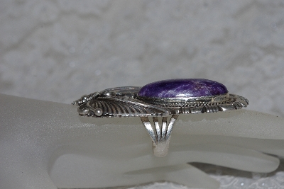 +MBATQ #1-1210  "Artist "Robert/Noreen Kelly"  Signed Large Fancy Charolite Sterling Ring"