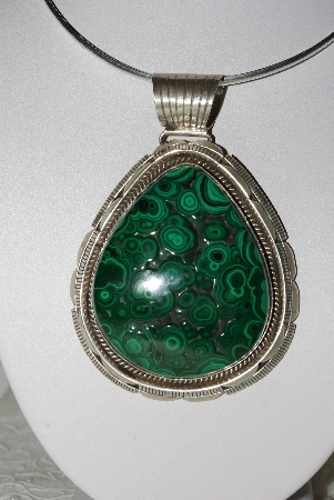 +MBATQ #1-1263  "Artist "BB" Signed Fancy Malachite Pendant" 