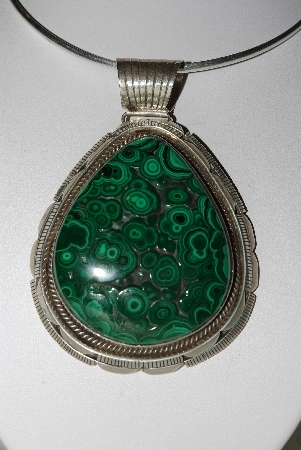 +MBATQ #1-1263  "Artist "BB" Signed Fancy Malachite Pendant" 