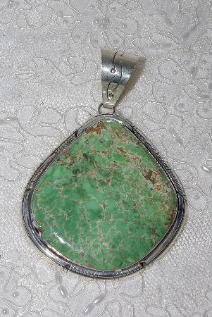+MBATQ #2-053  "Large Beautiful Artist Signed Variscite Pendant"