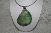+MBATQ #2-065  "Large Fancy Artist "DD"  Signed Green Turquoise Pendant"