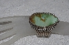 +MBATQ #2-085  "Fancy Large Green Turquoise Cuff Bracelet"