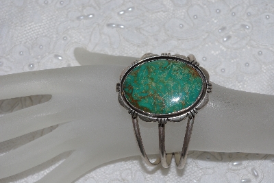 +MBATQ #2-097  "Beautiful Green Turquoise Cuff  Bracelet"
