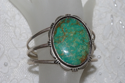 +MBATQ #2-097  "Beautiful Green Turquoise Cuff  Bracelet"