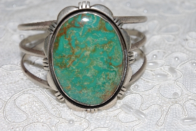 +MBATQ #2-097  "Beautiful Green Turquoise Cuff  Bracelet"