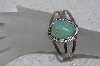 +MBATQ #2-102  "Artist "A"  Signed Green Turquoise Cuff Bracelet"