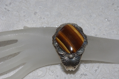 +MBATQ #2-108  "Fancy Artist Signed Tiger Eye Cuff Bracelet"