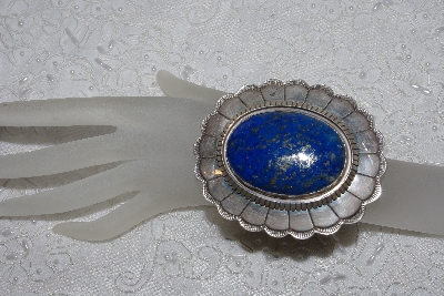 +MBATQ #2-114  "Tom Lewis" Large Fancy Artist Signed Blue Lapis Cuff Bracelet"